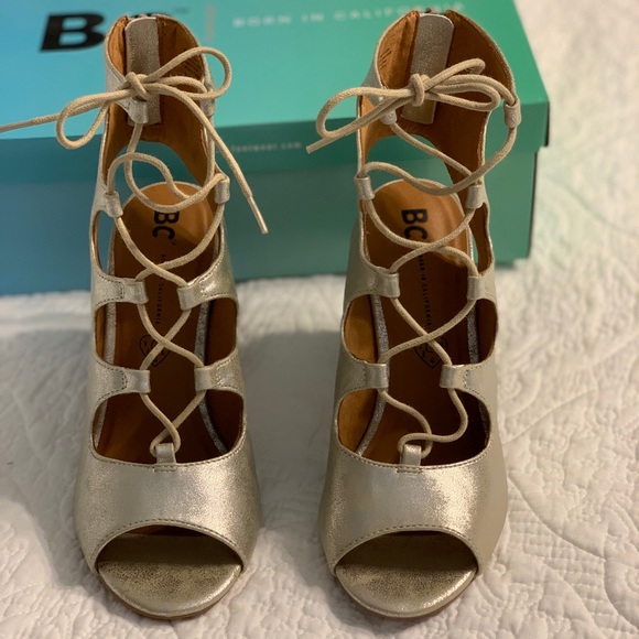 BC Footwear Shoes - Pewter lace up booties